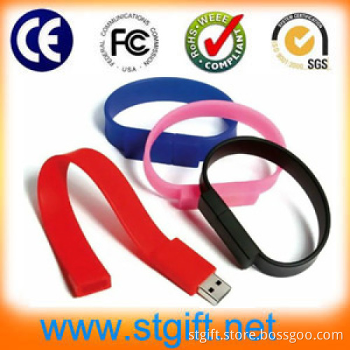 Silicone Bracelet Promotion Gift 2GB USB Flash Drive Bracelet USB Disk